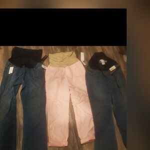 Maternity Gap  Pants Light Pink  and 2 Pairs Of Jeans Jeggings Straight Materniy